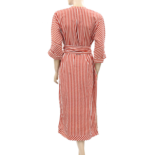 Noa Noa Fine Striped Stretch Buttondown Shirt Dress XS