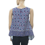 Ecote Urban Outfitters 印花蓝色背心衬衫上衣 XS