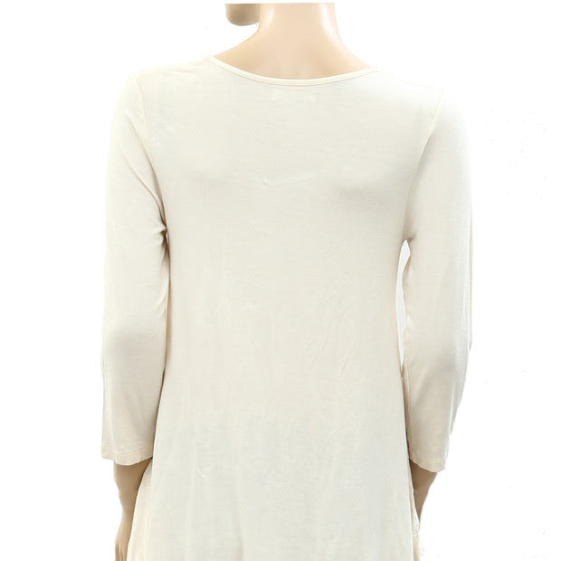 Caite Anthropologie Floral Embroidered Tunic Top S