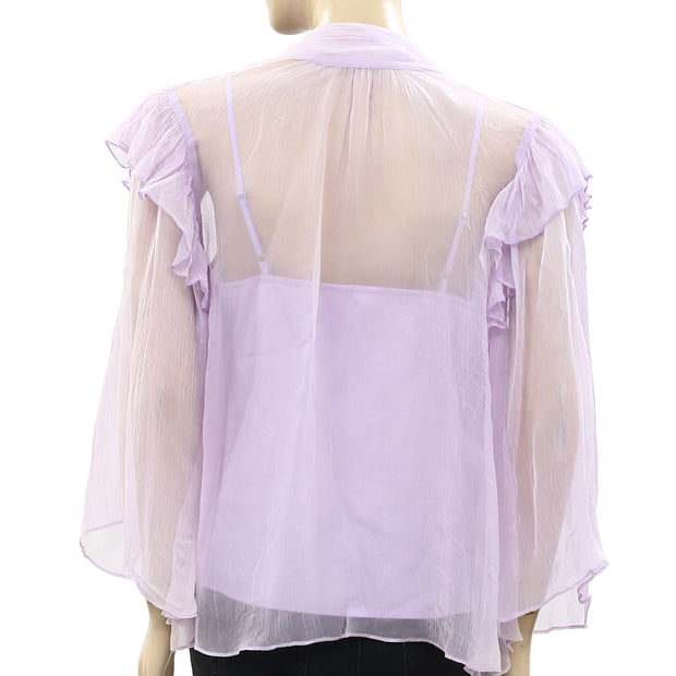 HappyXNature Kate Hudson Ruffle Blouse Top S
