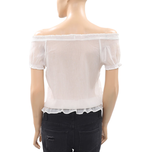 Hollister Smocked Blouse Top S