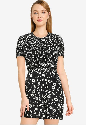 French Connection Doe Crepe Playsuit Romper Dress S
