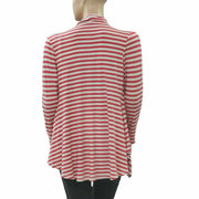 Soft Surroundings Floral Embroidered Coverup Top Striped Cardigan SP
