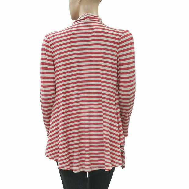 Soft Surroundings Floral Embroidered Coverup Top Striped Cardigan SP