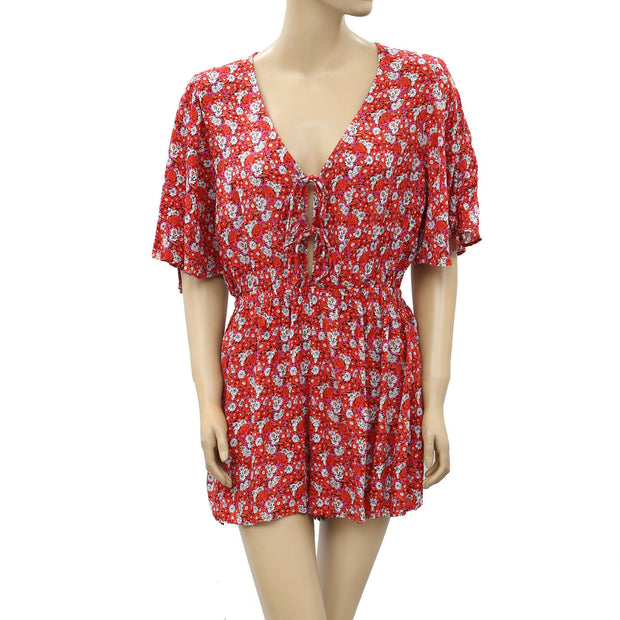 Urban Outfitters Crinkled Floral Romper Dress M