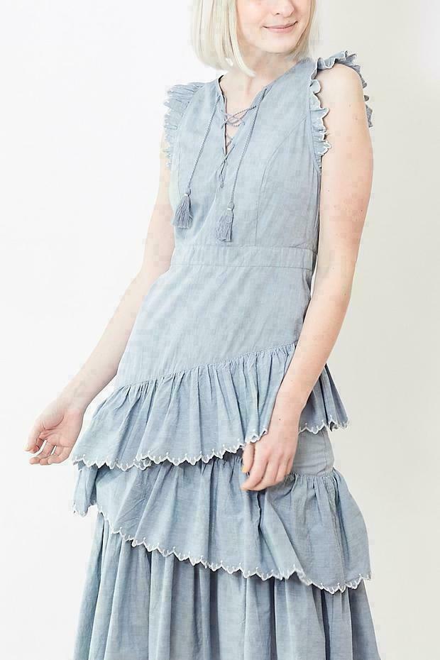 Ulla Johnson ROSALIND Tiered Midi Dress XS 0
