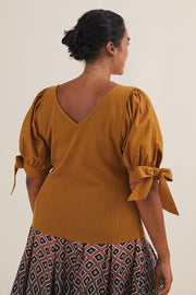 Maeve Anthropologie Puff-Sleeved Blouse Top