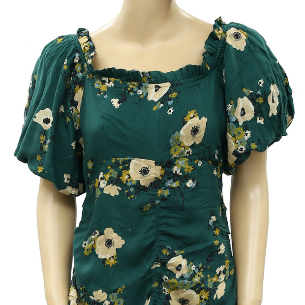 Urban Outfitters Ruched Floral Printed Mini Dress M