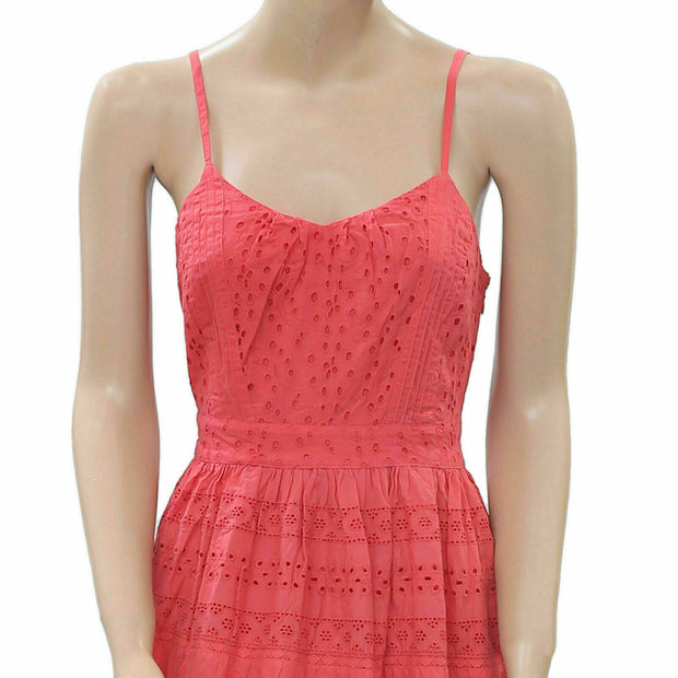 Monsoon Eyelet Embroidered Pink Dress