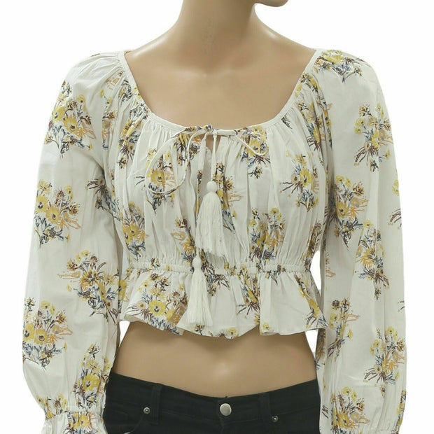 HappyXNature Kate Hudson Floral Printed Pop Cropped Top