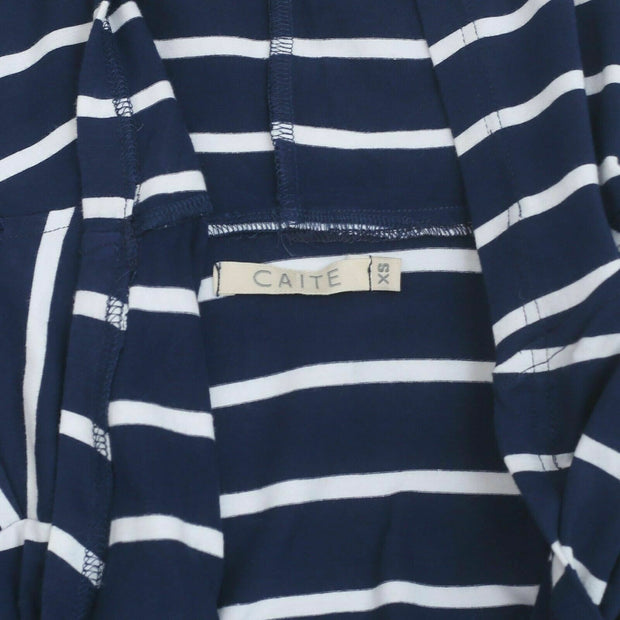 Caite Anthropologie Kiara Embroidered Striped Printed Cardigan XS
