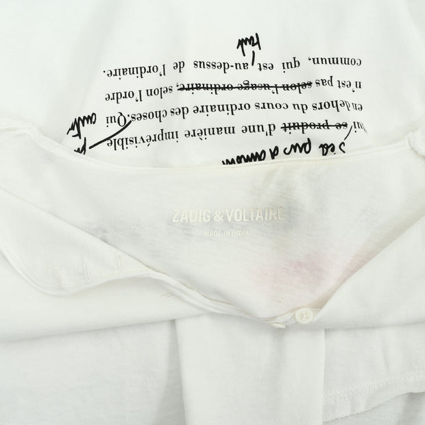 Zadig & Voltaire Tunisien ML Definition Tee T-Shirt Blouse Top