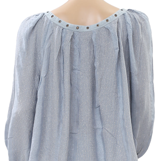 Free People Against All Odds Studded Blouse Top S
