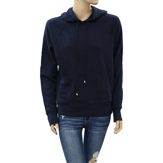 Zadig & Voltaire Navy Solid Hoodie Sweatshirt Top
