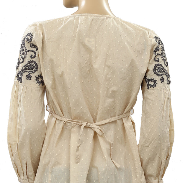 Odd Molly Anthropologie Swiss Dot Embroidered Blouse Top S