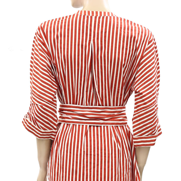 Noa Noa Fine Striped Stretch Buttondown Shirt Dress XS