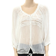Kimchi Blue Urban Outfitters Solid Sheer Blouse Top S