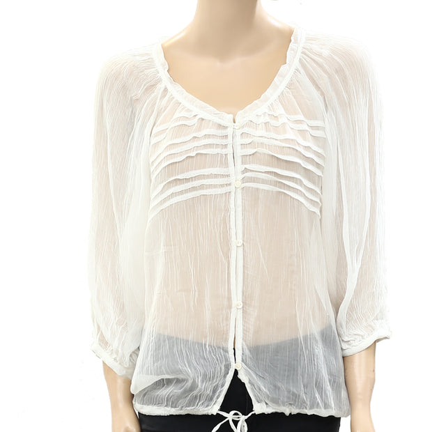 Kimchi Blue Urban Outfitters Solid Sheer Blouse Top S