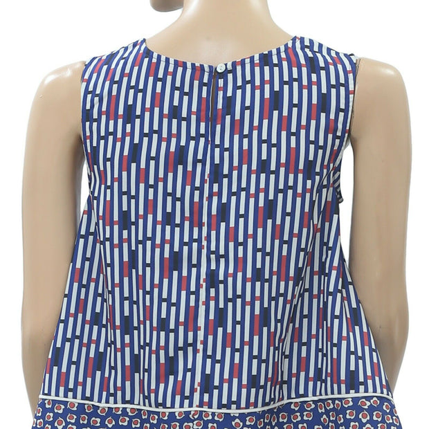 Ecote Urban Outfitters 印花蓝色背心衬衫上衣 XS