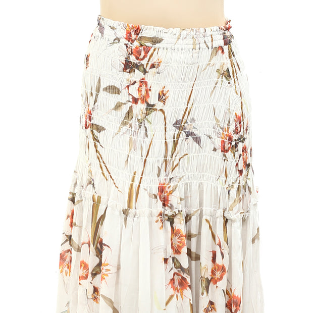 All Saints Ellie Dorado Smocked Tube Midi Convertible Skirt Dress