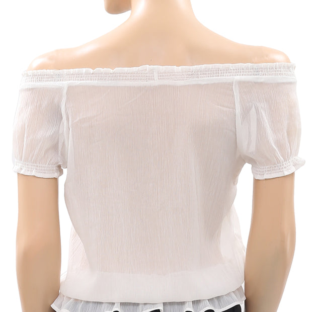 Hollister Smocked Blouse Top S
