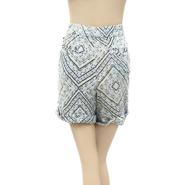 Free People Harem Printed High Rise Belted Bottoms Shorts