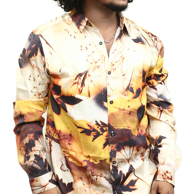 ASOS DESIGN Men's LONGLINE FIT SATIN SHIRT L