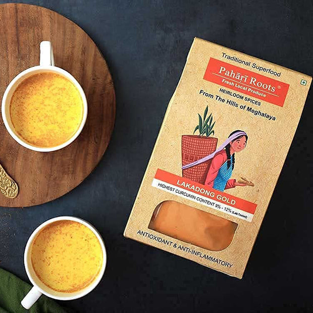 Pahari Roots Lakadong Turmeric Powder Jaintia Meghalaya Healing Aromatic 3.5oz