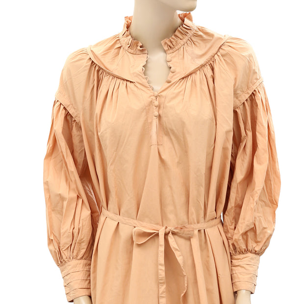 Ulla Johnson Solid Cotton Ruffle Mini Dress M