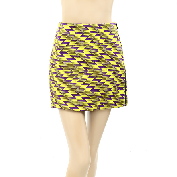 Silence + Noise Urban Outfitter Embroidered Zig Zag Mini Skirt M