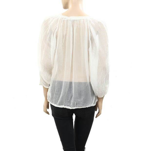 Kimchi Blue Urban Outfitters Solid Sheer Blouse Top S