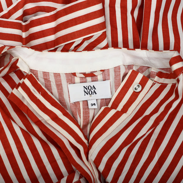 Noa Noa Fine Striped Stretch Buttondown Shirt Dress XS