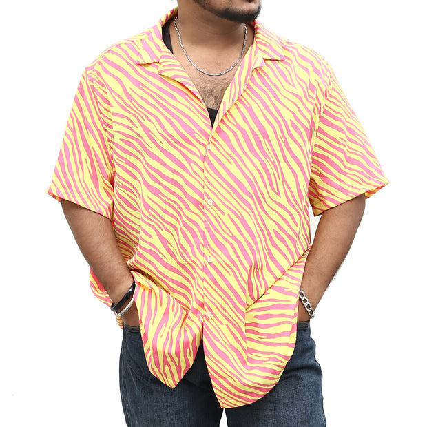 ASOS DESIGN Men's Regular Zebra Print Shirt S