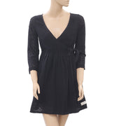 Odd Molly Anthropologie Eyelet Embroidered Wrap Mini Dress XS