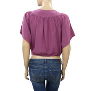 Urban Outfitters Kendra Surplice Cropped Blouse Top