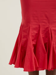 RHODE RESORT Sienna Fishtail Cotton Midi Skirt M