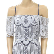 Anthropologie Lace Cold Shoulder Maxi Dress XS