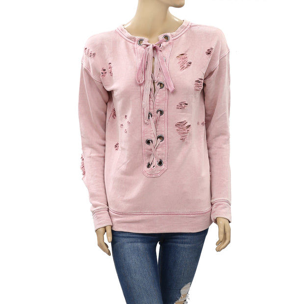 Free People We The Free Ribbed Pullover Top S