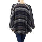 Free People Embroidered Poncho Kaftan Top M/L