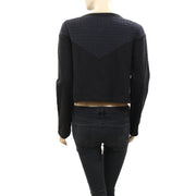 Ecote Urban Outfitters Quilted Crop Black Jacket Top S