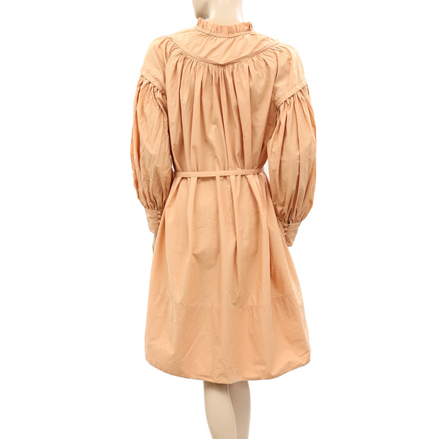 Ulla Johnson Solid Cotton Ruffle Mini Dress M