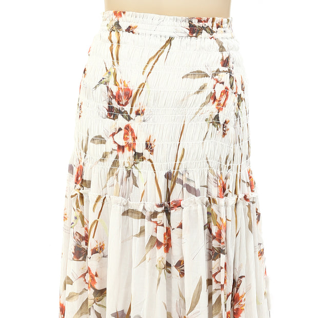All Saints Ellie Dorado Smocked Tube Midi Convertible Skirt Dress