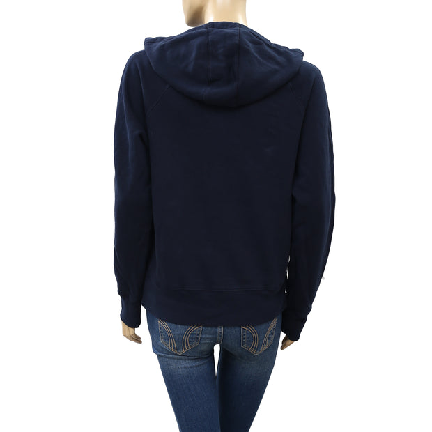 Zadig & Voltaire Navy Solid Hoodie Sweatshirt Top