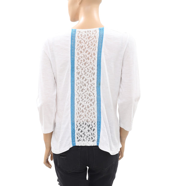 Anthropologie 装饰白色衬衫上衣 M