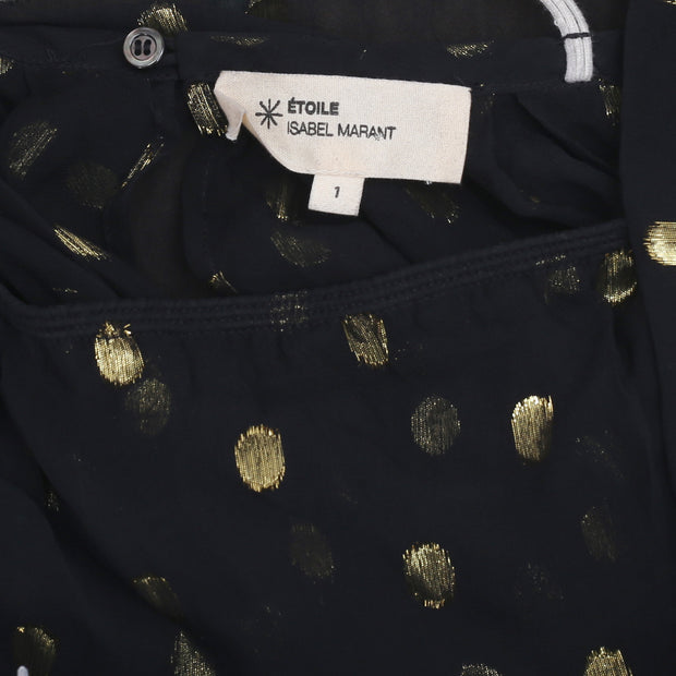 Etoile Isabel Marant Metallic Dot Shimmer Blouse Top S1