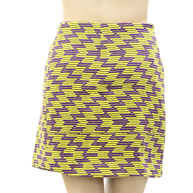 Silence + Noise Urban Outfitter Embroidered Zig Zag Mini Skirt M