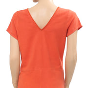 Victor B Lace Solid Orange Romper Dress M