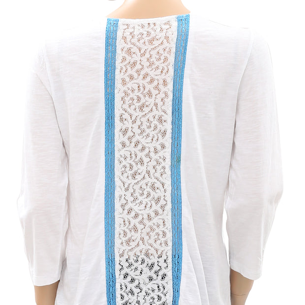 Anthropologie 装饰白色衬衫上衣 M