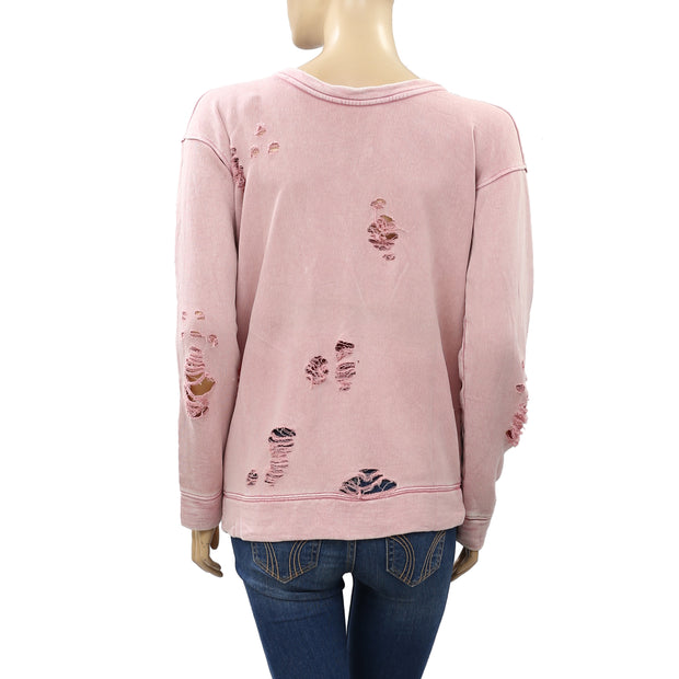 Free People We The Free Ribbed Pullover Top S