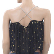 Etoile Isabel Marant Metallic Dot Shimmer Blouse Top S1